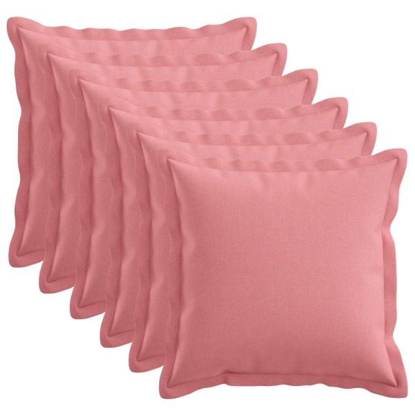 ARDEBO.de - Kissen 6 stk. HOUTEN Rosa 50 x 50 cm Kunstleinen