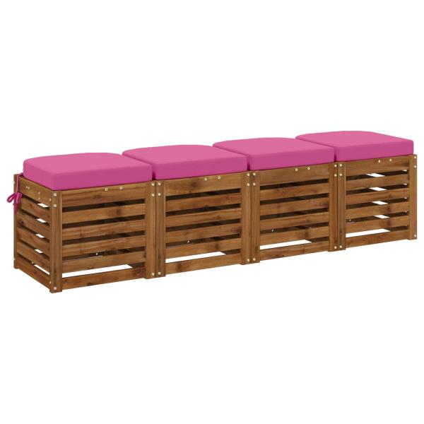 4-teilige Sitzkissen SOEST 4 stk. 100 % Polyester Rosa