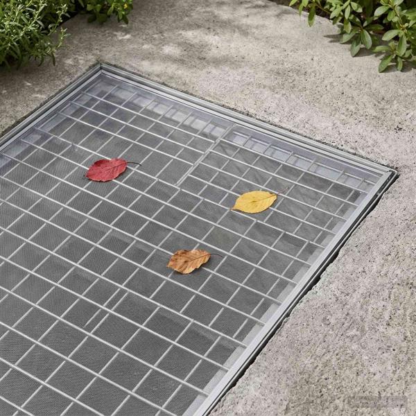 ARDEBO.de - Lichtschachtabdeckung mit Clips 2 stk. 70 x 130 cm Aluminium