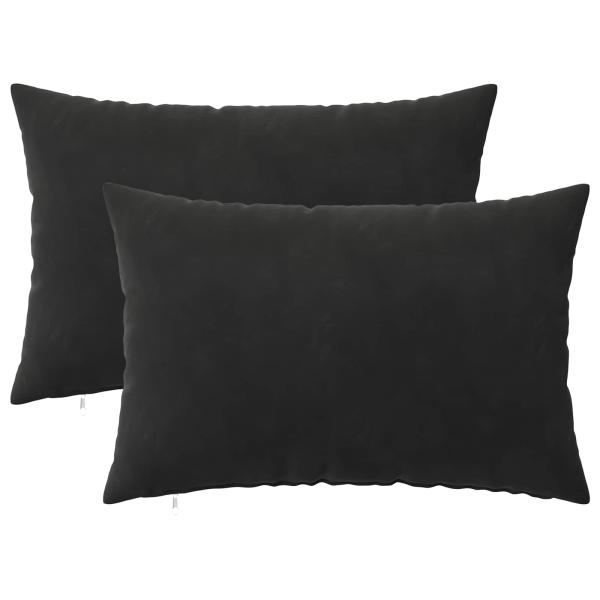 Kissen 2 stk. HEERLEN Schwarz 50 x 80 cm Samt