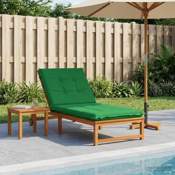 ARDEBO.de - Sonnenliege Kissen GEMERT 100 % Polyester Grün 190 x 80 x 9 cm