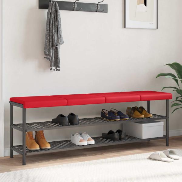 ARDEBO.de - Bankkissen 4 stk. Kunstleder Rot Tiefe 35 cm