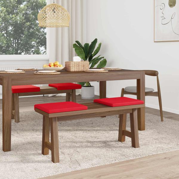 Bankkissen 4 stk. Kunstleder Rot Tiefe 35 cm