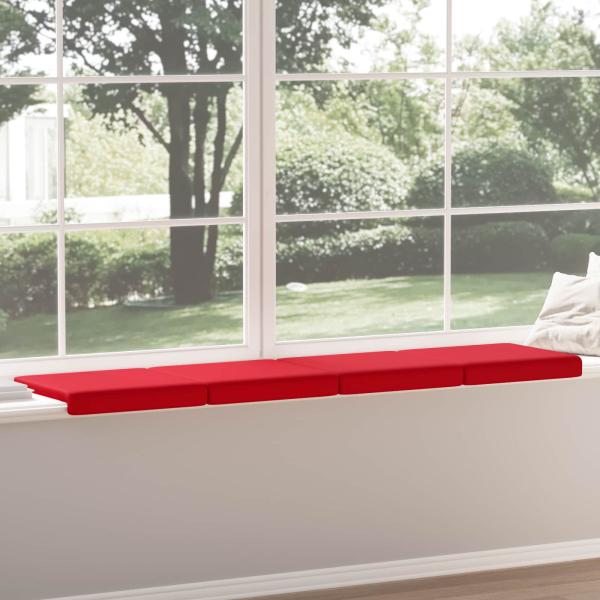 Bankkissen 4 stk. Kunstleder Rot Tiefe 35 cm