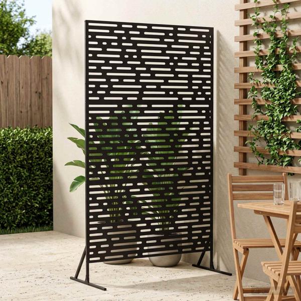 ARDEBO.de - Sichtschutz 100 x 50 x 180 cm Stahl Schwarz