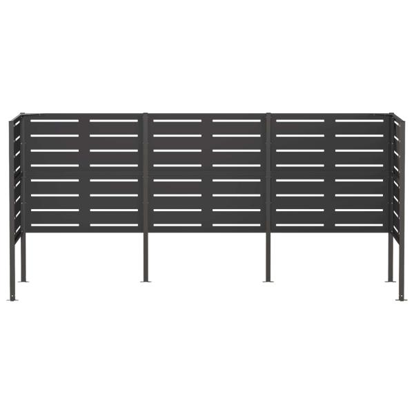 Mülltonnen-Sichtschutz 249 x 85 x 113 cm Stahl Schwarz