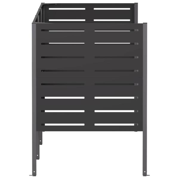 Mülltonnen-Sichtschutz 249 x 85 x 113 cm Stahl Schwarz