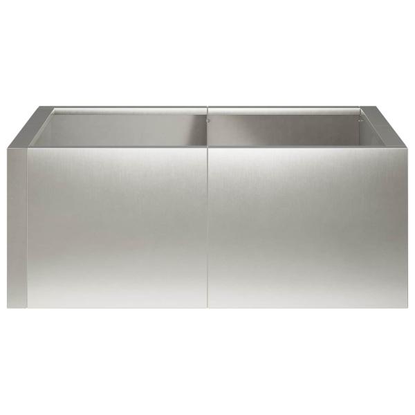 Stützmauer 4 stk. 100 x 100 x 40 cm Edelstahl Silber