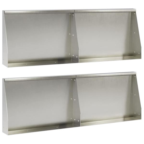 Stützmauer 4 stk. 60 x 12 x 30 cm Edelstahl Silber