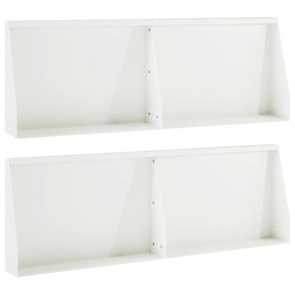 Stützmauer 4 stk. 60 x 12 x 50 cm Stahl Weiß