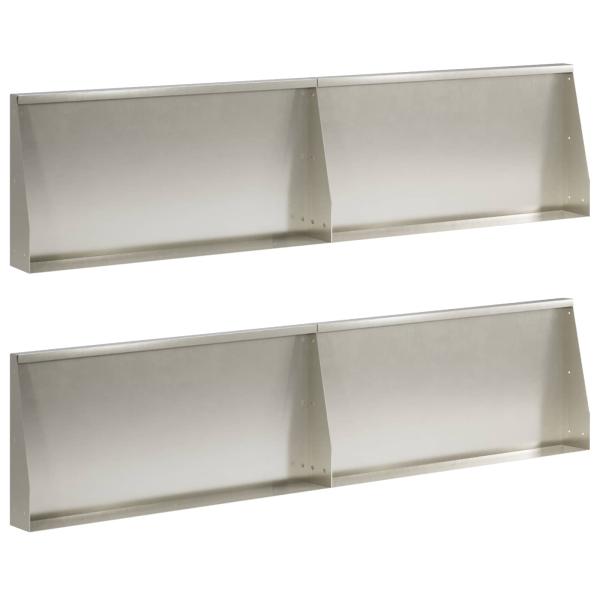 Stützmauer 4 stk. 80 x 12 x 40 cm Edelstahl Silber
