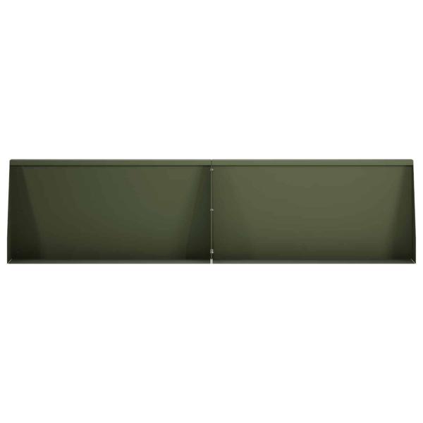 Stützmauer 6 stk. 80 x 12 x 40 cm Stahl Olivgrün
