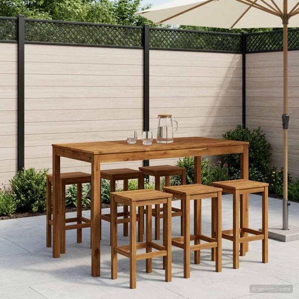 ARDEBO.de - Gartenbar-Tisch Natur 141 x 80,5 x 105 cm Massivholz Akazie