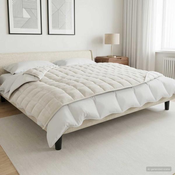 ARDEBO.de - Gewichtsdecke Weiß 150 x 200 cm 7 kg Stoff