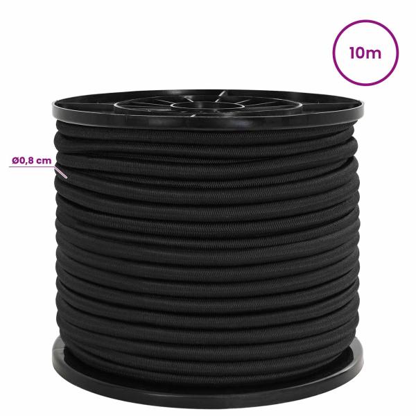 Bungee-Schnüre 80 mm Schwarz PP und Gummi