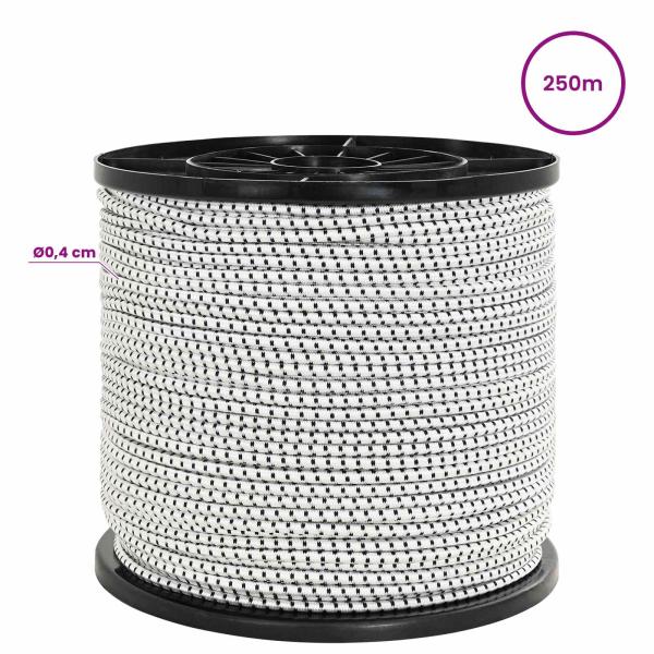 Bungee-Schnüre 4 mm Schwarz und Weiß PP und Gummi