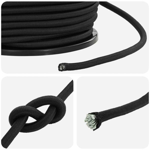 Bungee-Schnüre 100 mm Schwarz PP und Gummi