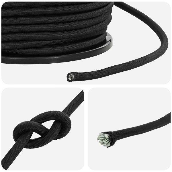Bungee-Schnüre 80 mm Schwarz PP und Gummi