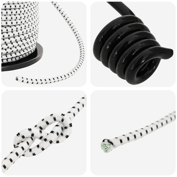 Bungee-Schnüre mit Haken 40 mm Schwarz und Weiß PP und Gummi