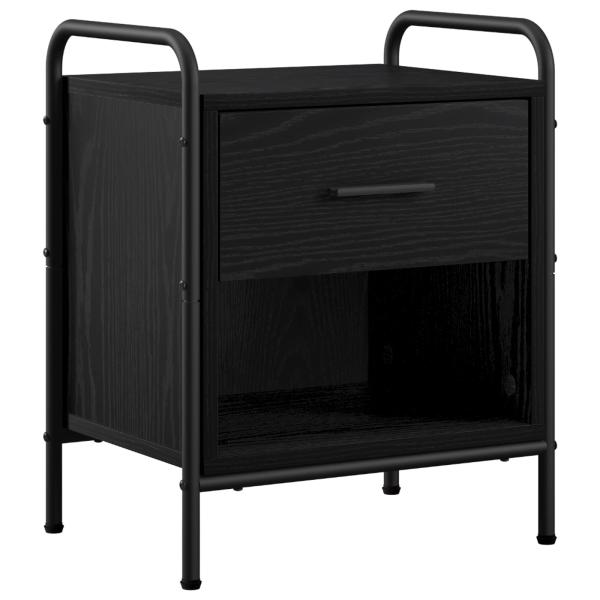 Nachttisch 2 stk. Schwarz Eichen-Optik 40 x 30 x 50 cm