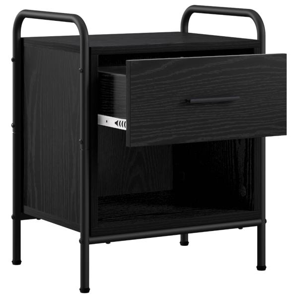 Nachttisch 2 stk. Schwarz Eichen-Optik 40 x 30 x 50 cm