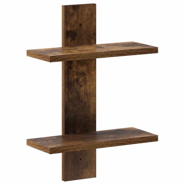 ARDEBO.de - Wandregal Räuchereiche 30 x 13,5 x 43 cm Holzwerkstoff