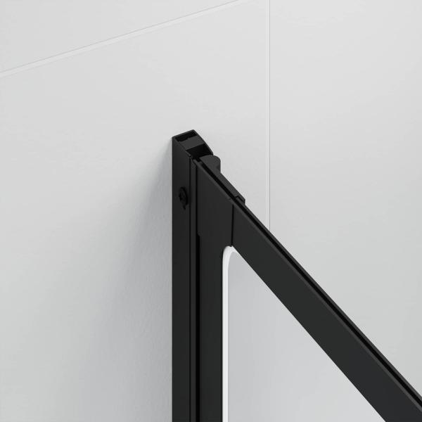 Duschwand Schwarz 168 x 140 cm Aluminium
