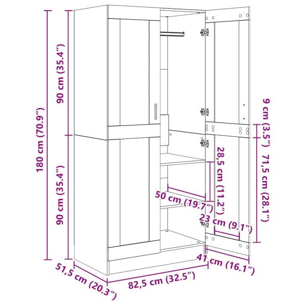Kleiderschrank Grau Sonoma 82,5x51,5x180 cm Holzwerkstoff