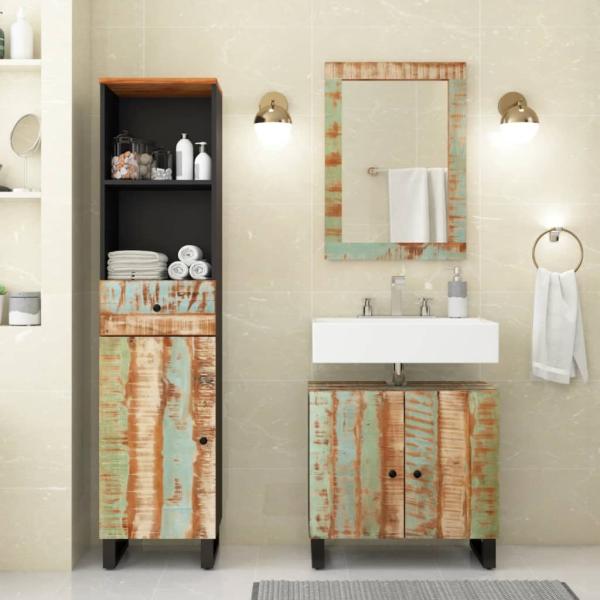 ARDEBO.de - 3-tlg. Badmöbel-Set Massives Altholz