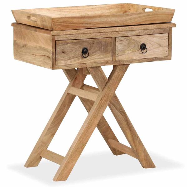 ARDEBO.de - Beistelltisch Mangoholz Massiv 65 x 40 x 76 cm