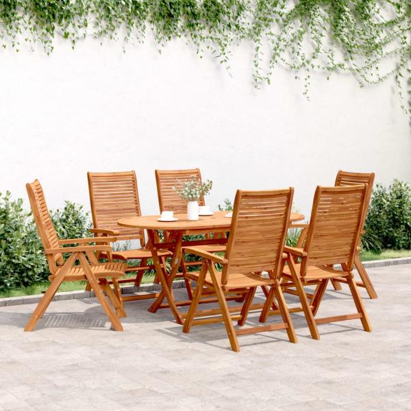 ARDEBO.de - 6 Stück verstellbare Klappstühle, 56 x 72 x 107 cm, Massivholz Akazie