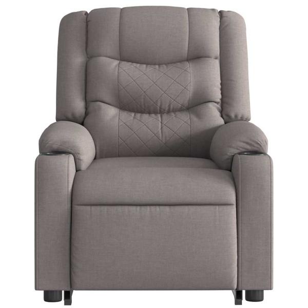 Elektrischer Massagesessel mit Aufstehhilfe Taupe Stoff