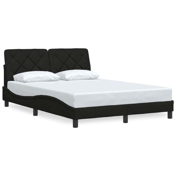 Bettgestell ohne Matratze Schwarz 140x190 cm Stoff