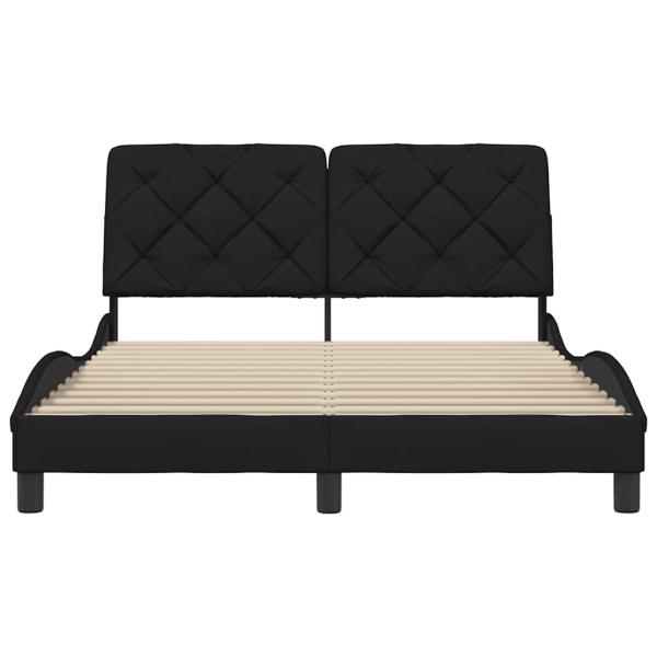 Bettgestell ohne Matratze Schwarz 140x190 cm Stoff