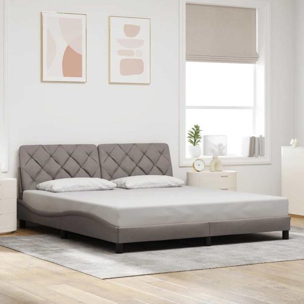 ARDEBO.de - Bettgestell ohne Matratze Taupe 180x200 cm Stoff