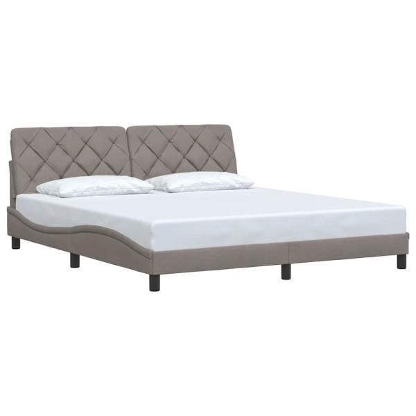 Bettgestell ohne Matratze Taupe 180x200 cm Stoff