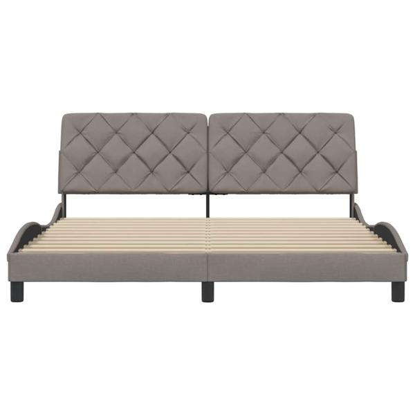 Bettgestell ohne Matratze Taupe 180x200 cm Stoff