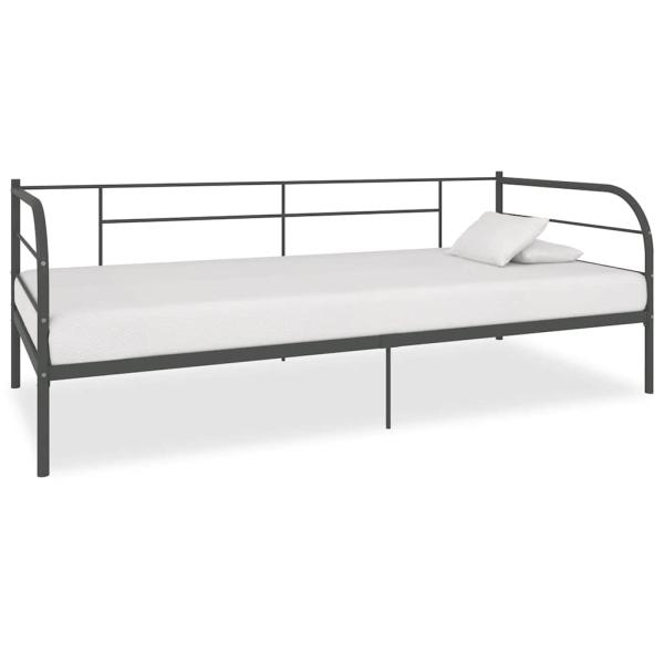 ARDEBO.de - Tagesbett-Rahmen Grau Metall 90×200 cm