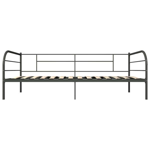 Tagesbett-Rahmen Grau Metall 90×200 cm
