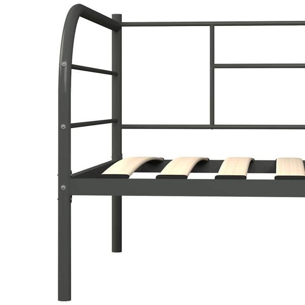 Tagesbett-Rahmen Grau Metall 90×200 cm