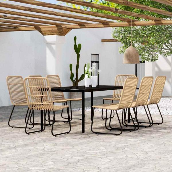 ARDEBO.de - 9-tlg. Garten-Essgruppe Eichen-Optik