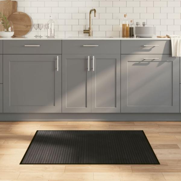 ARDEBO.de - Teppich Rechteckig Schwarz 70x100 cm Bambus