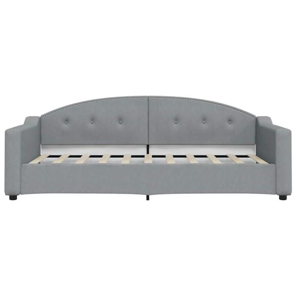 Tagesbett Ausziehbar mit Schubladen Hellgrau 100x190 cm Stoff