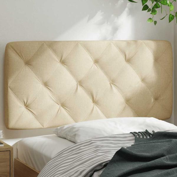 Kopfteil-Kissen Creme 100 cm Stoff