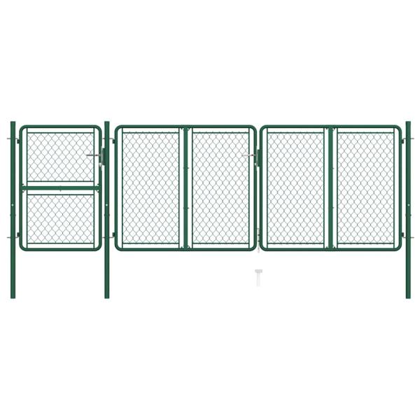 ARDEBO.de - Gartentor aus Stahl 400 x 125 cm Grün