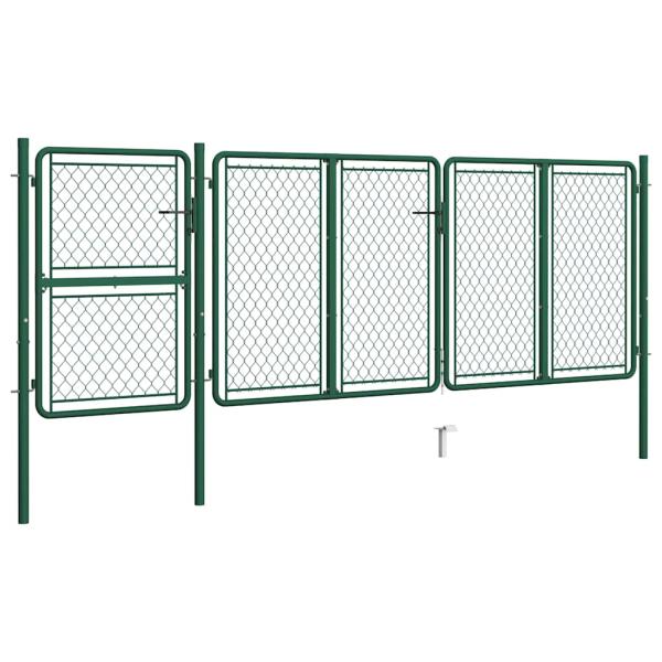 Gartentor aus Stahl 400 x 125 cm Grün