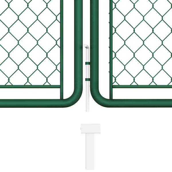 Gartentor aus Stahl 400 x 125 cm Grün