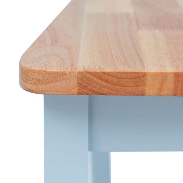 Esszimmerstühle 6 Stk Grau Helles Holz Massivholz Kautschukbaum