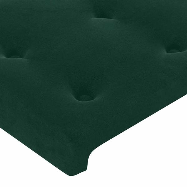 Kopfteil mit Ohren Dunkelgrün 203x23x118/128 cm Samt
