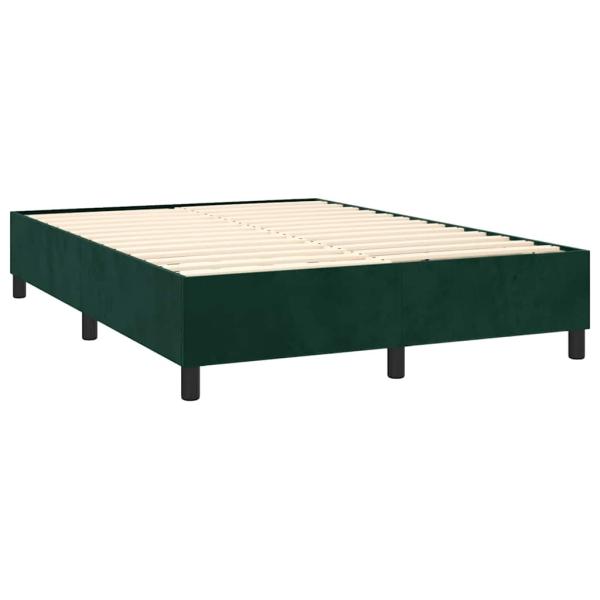 Boxspringbett mit Matratze Dunkelgrün 140x200 cm Samt